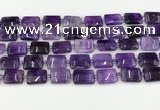 CNA1184 15.5 inches 10*14mm rectangle amethyst beads wholesale