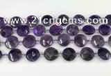 CNA1200 15.5 inches 16mm faceted coin amethyst beads wholesale