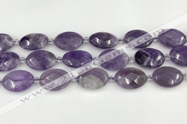 CNA1202 15.5 inches 18*25mm faceted oval amethyst beads