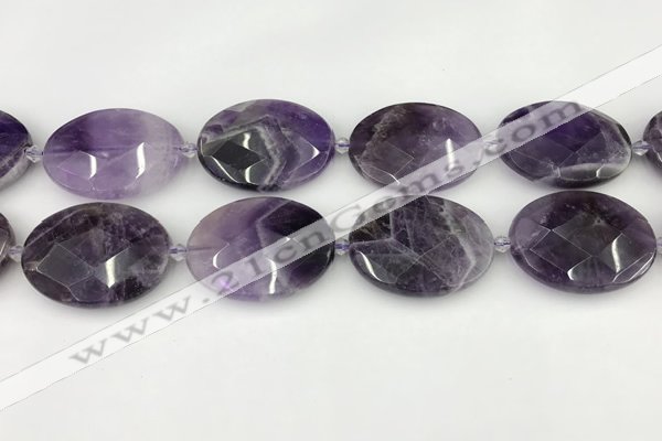 CNA1209 15.5 inches 30*40mm faceted oval amethyst gemstone beads