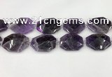 CNA1213 15.5 inches 25*35mm - 30*40mm faceted freefrom amethyst beads