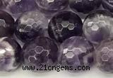 CNA1246 15 inches 8mm faceted round dogtooth amethyst beads