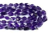 CNA1255 15 inches 6*11mm - 12*18mm faceted nuggets amethyst beads