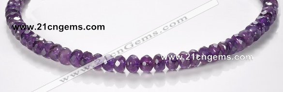 CNA20 5*8mm faceted roundel A- grade natural amethyst beads