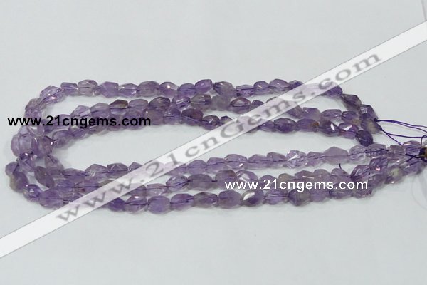 CNA200 15.5 inches 8*14mm faceted nugget natural amethyst beads