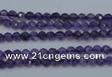 CNA250 15.5 inches 4mm faceted round natural amethyst beads