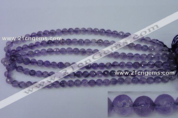 CNA252 15.5 inches 8mm faceted round natural amethyst beads