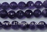 CNA253 15.5 inches 10mm faceted round natural amethyst beads