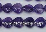 CNA283 15.5 inches 14*14mm heart natural amethyst beads wholesale