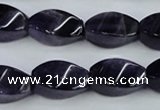 CNA293 15.5 inches 10*20mm twisted rice natural amethyst beads