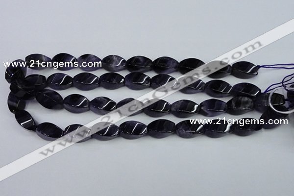 CNA293 15.5 inches 10*20mm twisted rice natural amethyst beads