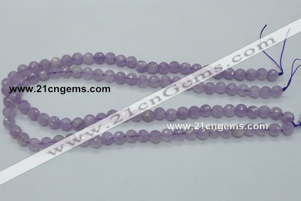 CNA310 15.5 inches 8mm faceted round natural lavender amethyst beads