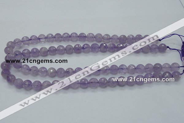 CNA311 15.5 inches 10mm faceted round natural lavender amethyst beads