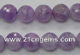 CNA312 15.5 inches 12mm faceted round natural lavender amethyst beads