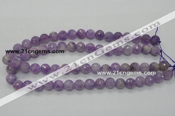 CNA312 15.5 inches 12mm faceted round natural lavender amethyst beads