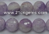 CNA313 15.5 inches 14mm faceted round natural lavender amethyst beads