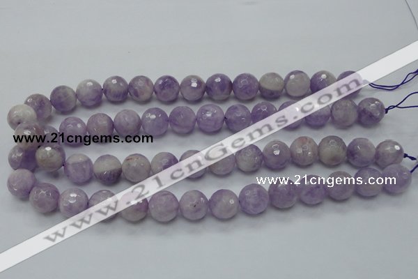 CNA313 15.5 inches 14mm faceted round natural lavender amethyst beads