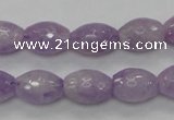 CNA315 15.5 inches 10*14mm faceted rice natural lavender amethyst beads