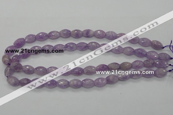 CNA315 15.5 inches 10*14mm faceted rice natural lavender amethyst beads