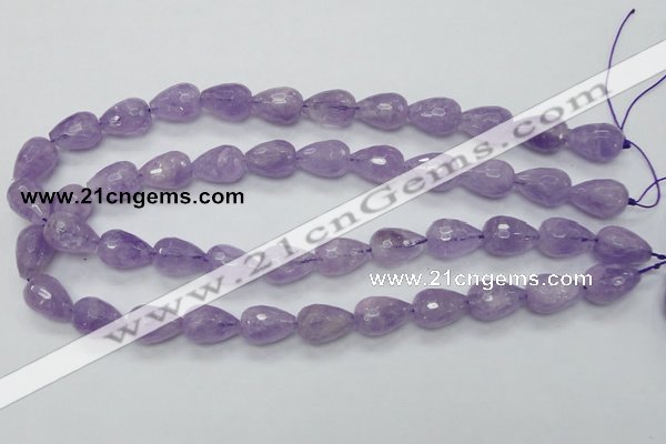 CNA318 15.5 inches 12*16mm faceted teardrop natural lavender amethyst beads