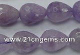 CNA319 15.5 inches 15*20mm faceted teardrop natural lavender amethyst beads