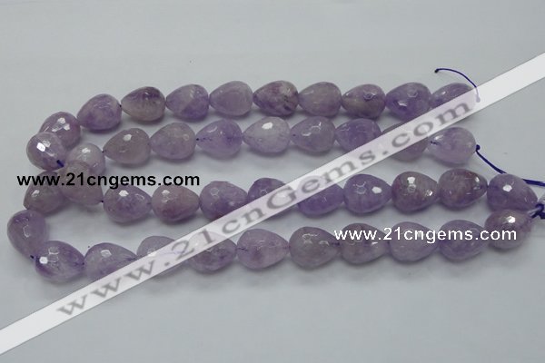 CNA319 15.5 inches 15*20mm faceted teardrop natural lavender amethyst beads