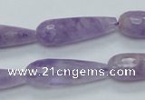 CNA320 15.5 inches 10*30mm faceted teardrop natural lavender amethyst beads