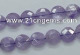 CNA321 15.5 inches 10mm faceted coin natural lavender amethyst beads