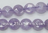 CNA322 15.5 inches 12mm faceted coin natural lavender amethyst beads