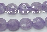 CNA323 15.5 inches 14mm faceted coin natural lavender amethyst beads