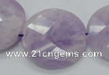 CNA326 15.5 inches 30mm faceted coin natural lavender amethyst beads