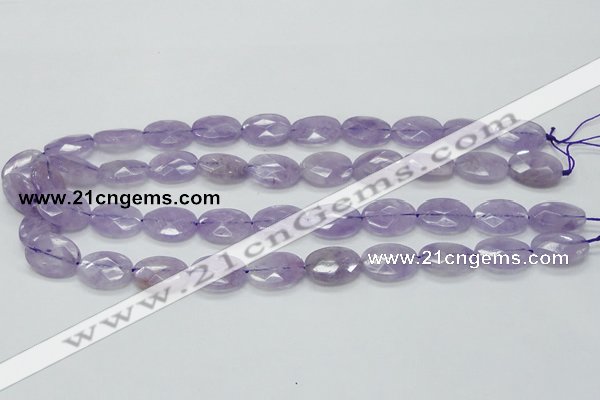 CNA330 15.5 inches 13*18mm faceted oval natural lavender amethyst beads