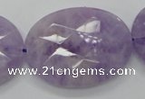 CNA336 15.5 inches 30*40mm faceted oval natural lavender amethyst beads