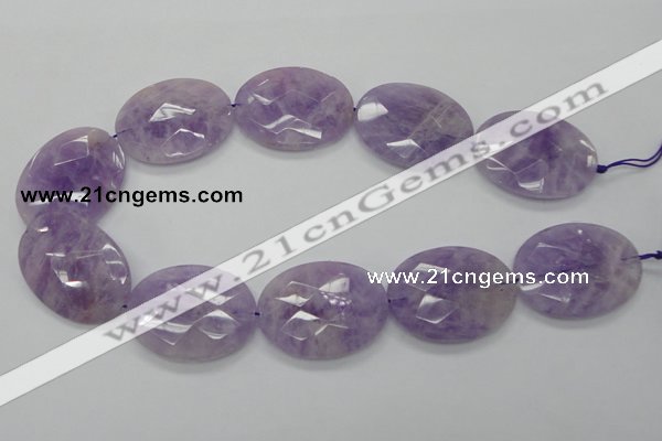 CNA336 15.5 inches 30*40mm faceted oval natural lavender amethyst beads