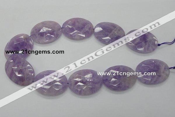 CNA336 15.5 inches 30*40mm faceted oval natural lavender amethyst beads