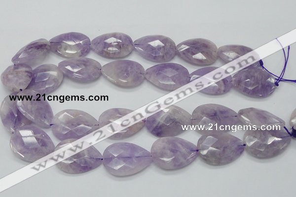 CNA337 22*30mm faceted teardrop natural lavender amethyst beads