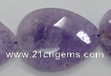 CNA338 30*40mm faceted teardrop natural lavender amethyst beads