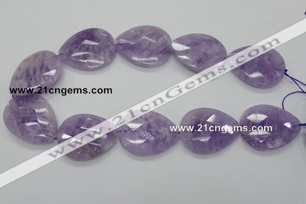 CNA338 30*40mm faceted teardrop natural lavender amethyst beads