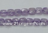 CNA339 15.5 inches 8*8mm faceted square natural lavender amethyst beads