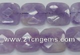 CNA341 15.5 inches 20*20mm faceted square natural lavender amethyst beads