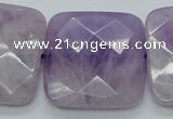 CNA342 15.5 inches 30*30mm faceted square natural lavender amethyst beads