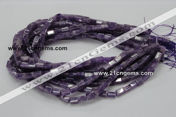 CNA35 15.5 inches 6*10mm cuboid grade AB natural amethyst beads