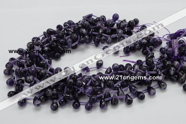 CNA37 15.5 inches 8*12mm teardrop grade A natural amethyst beads