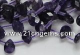 CNA38 15.5 inches 7*10mm faceted briolette grade A natural amethyst beads