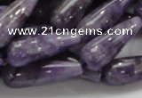 CNA41 15.5 inches 10*30mm teardrop grade AB natural amethyst beads