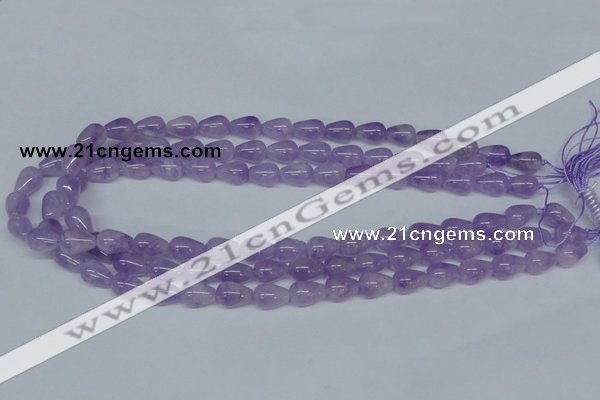 CNA416 15.5 inches 8*12mm teardrop natural lavender amethyst beads