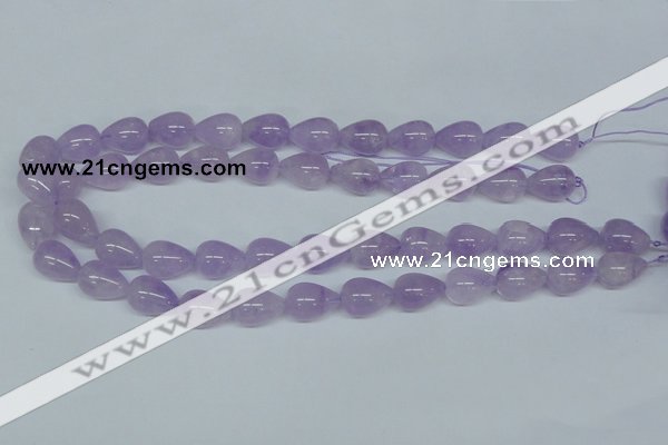 CNA418 15.5 inches 12*16mm teardrop natural lavender amethyst beads