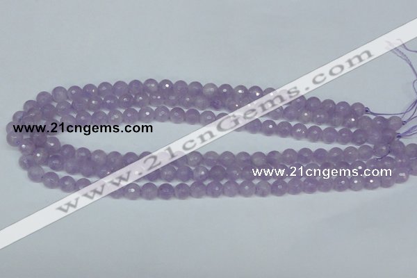 CNA422 15.5 inches 8mm faceted round natural lavender amethyst beads