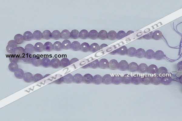 CNA424 15.5 inches 12mm faceted round natural lavender amethyst beads