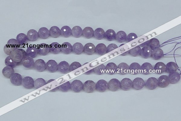 CNA425 15.5 inches 14mm faceted round natural lavender amethyst beads